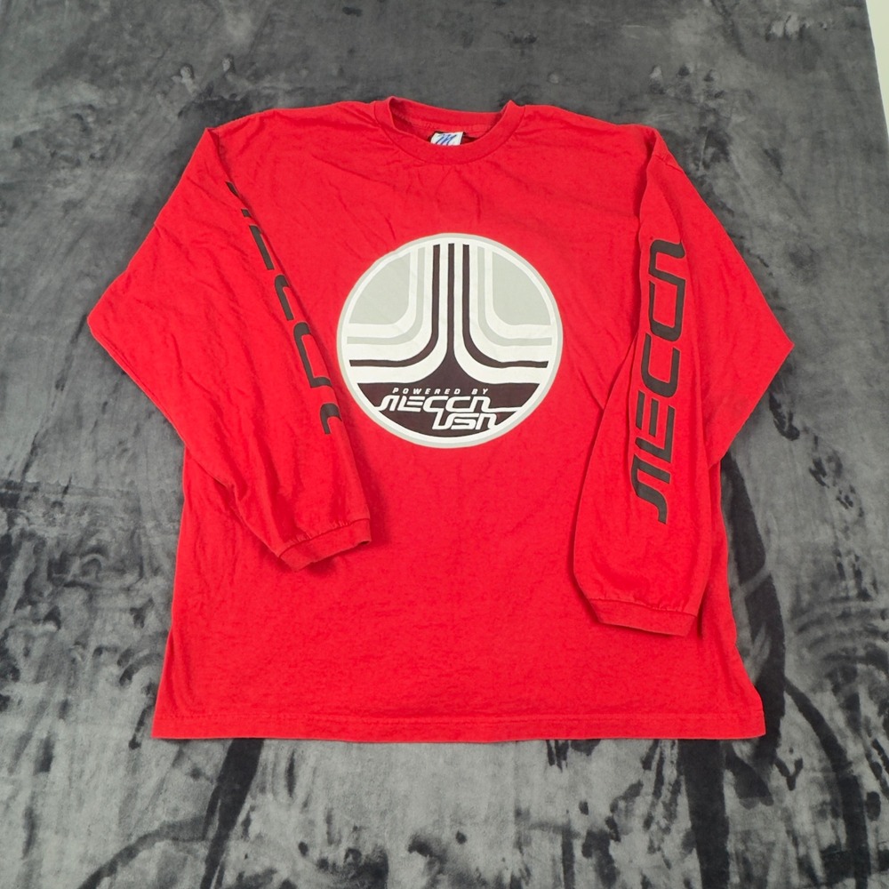 Mecca USA Long Sleeve T-Shirt Mens XXL Red Vintage 90s Streetwear Graphic Logo